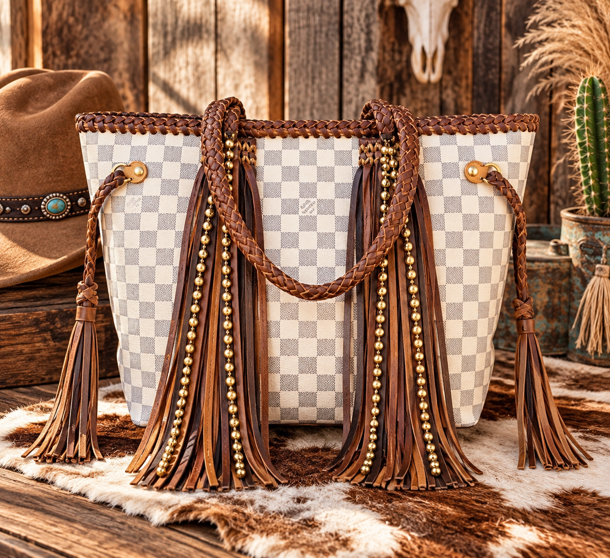 π€ LV Western Pearl Fringe Tote