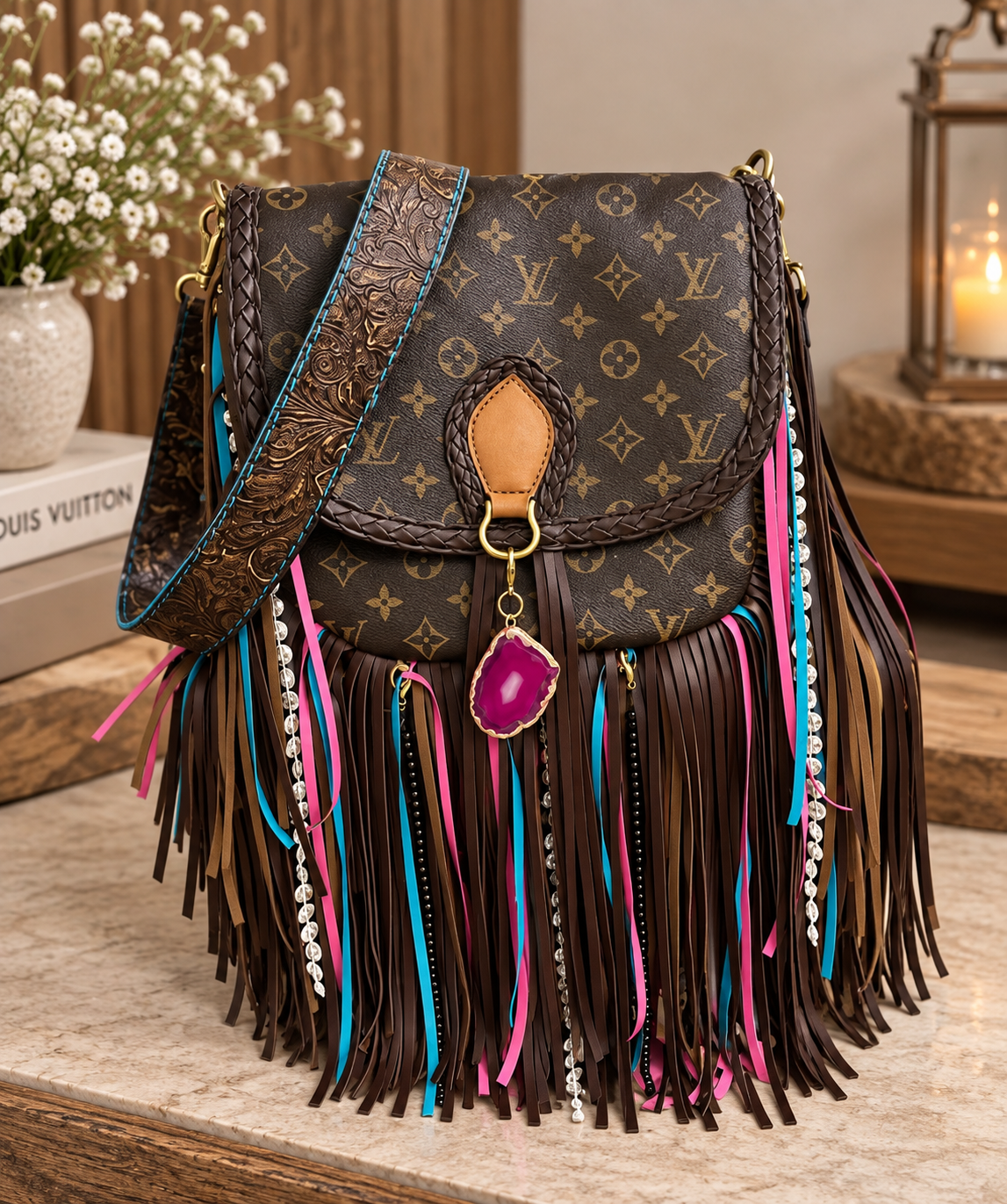 π Rodeo Rose Fringe Crossbody