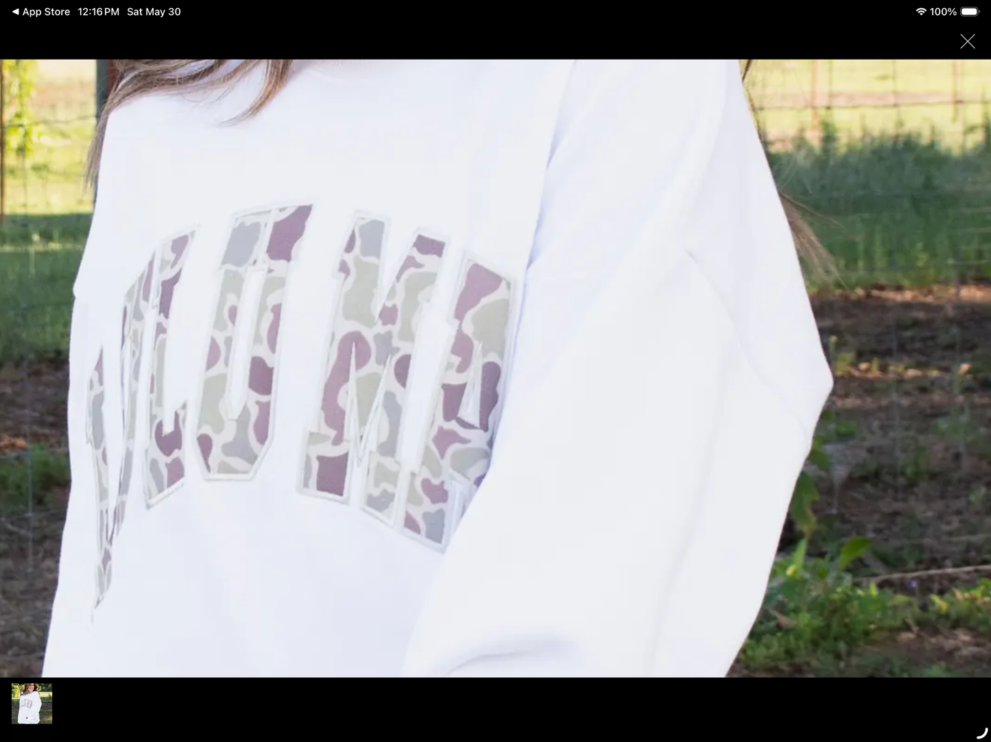 Lulu Mac Camo Letter Sweatshirt