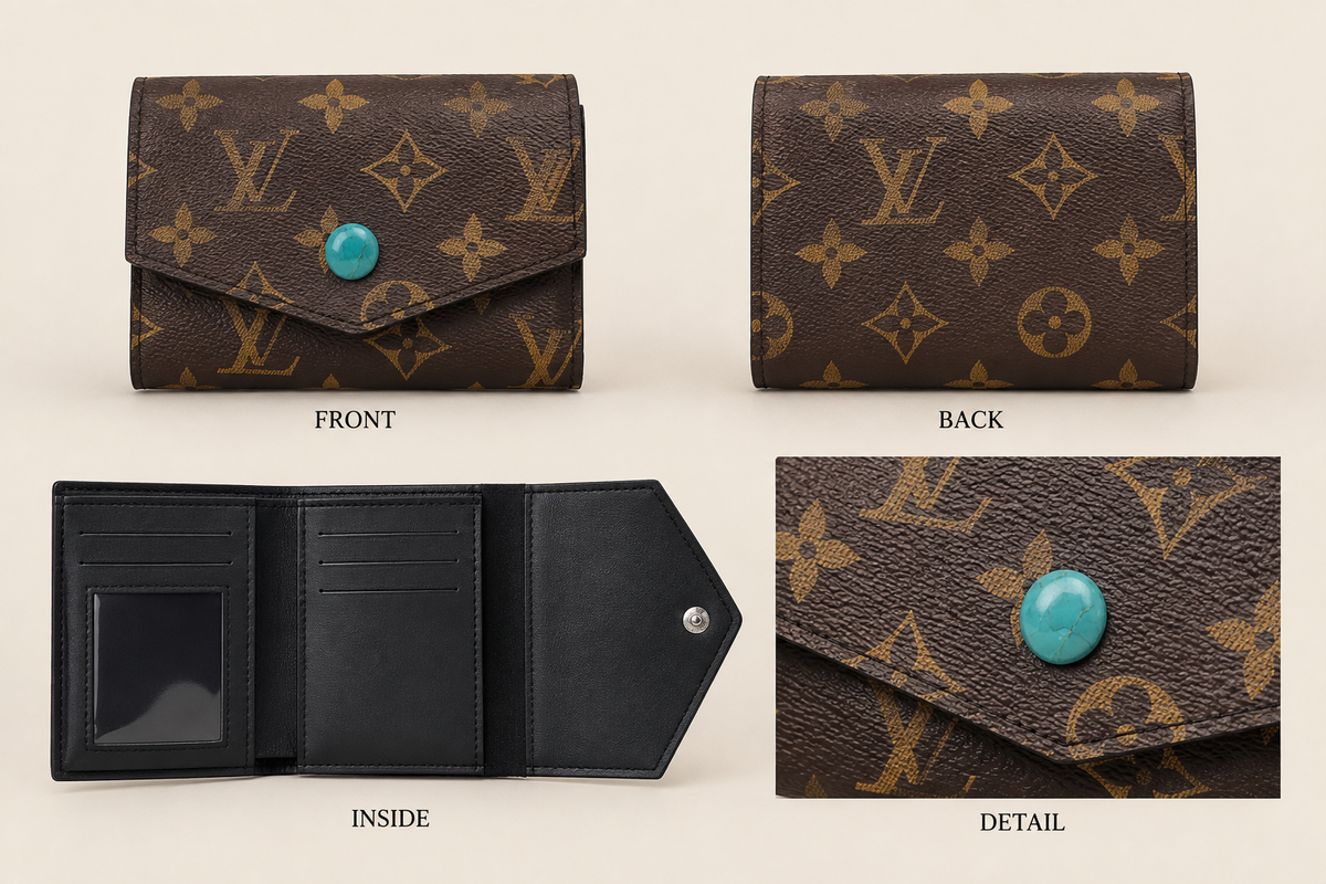 🤎 Turquoise Luxe Monogram Wallet