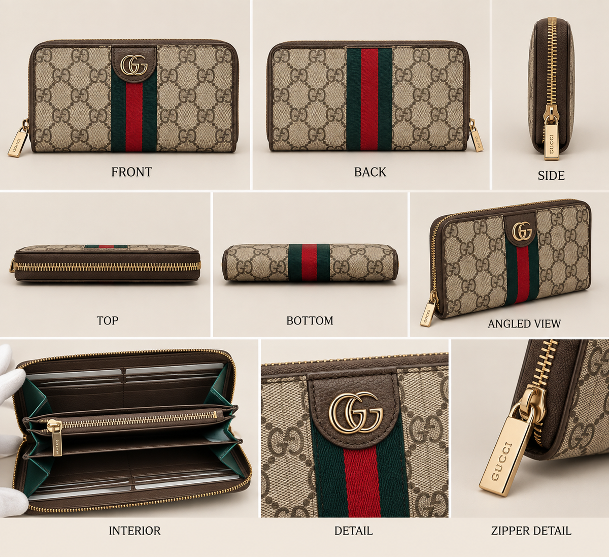 ✨ Luxe GG Zip-Around Wallet