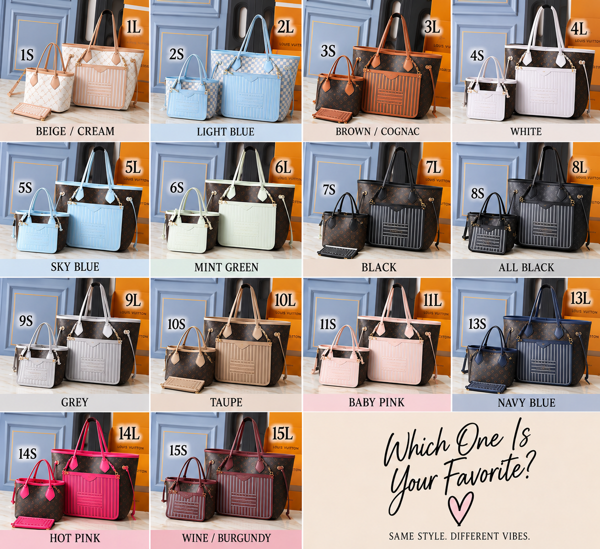✨ Luxe Monogram Tote & Mini Bag Collection