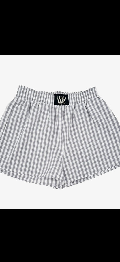 Lulu Mac Gingham Boxer- gray