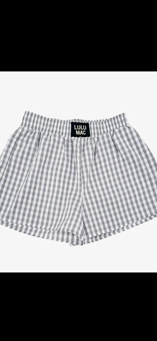 Lulu Mac Gingham Boxer- gray