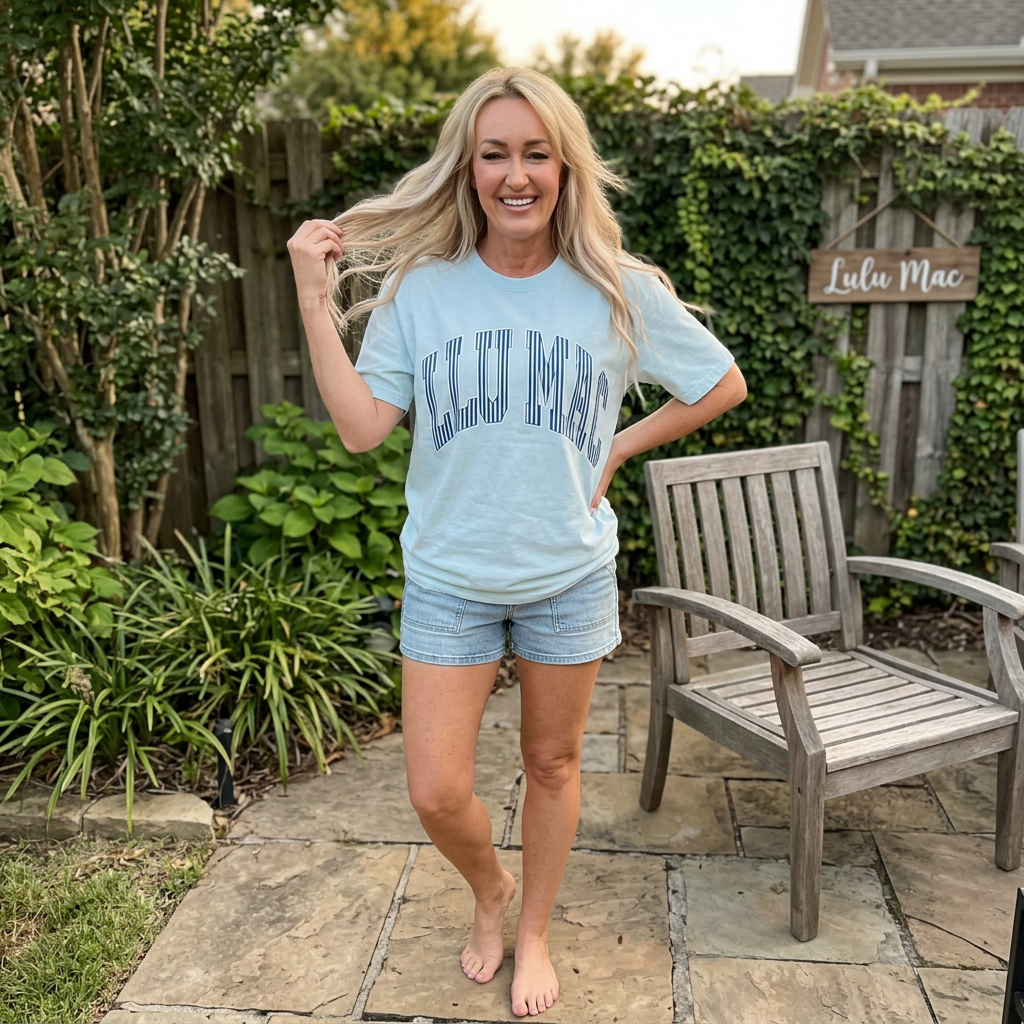 Lulu Mac Chambray Graphic Tee