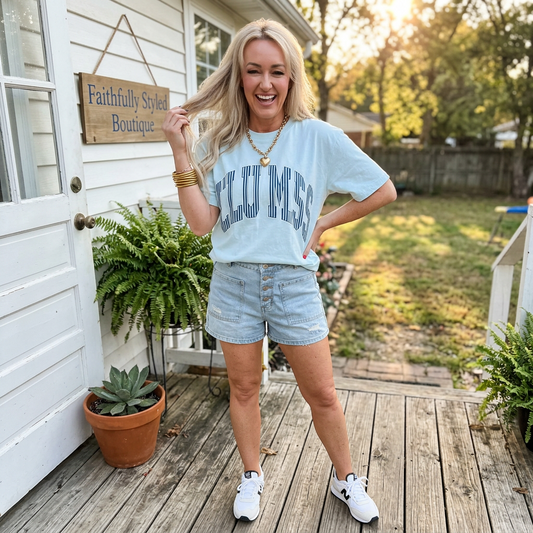 Lulu Mac Chambray Graphic Tee