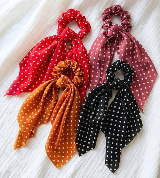 Pretty in Polka Dots Scarf Scrunchie
