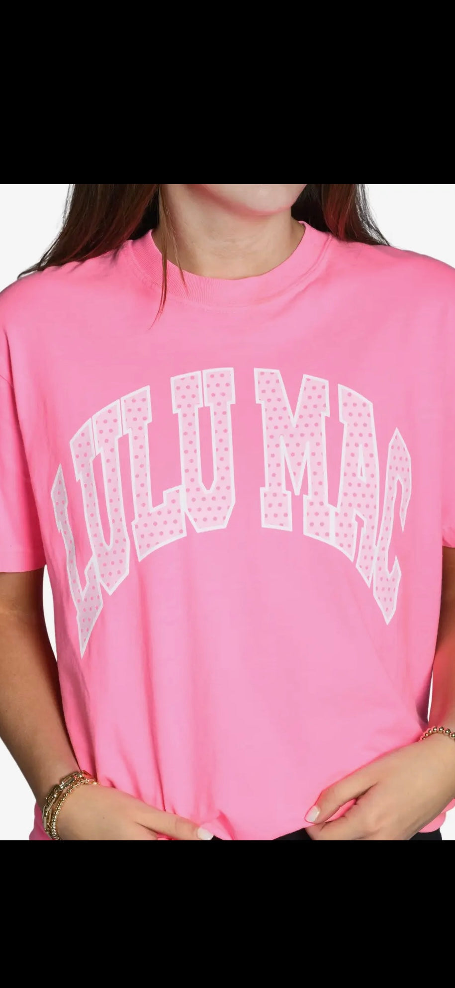 Lulu Mac Graphic Tee- Neon Pink